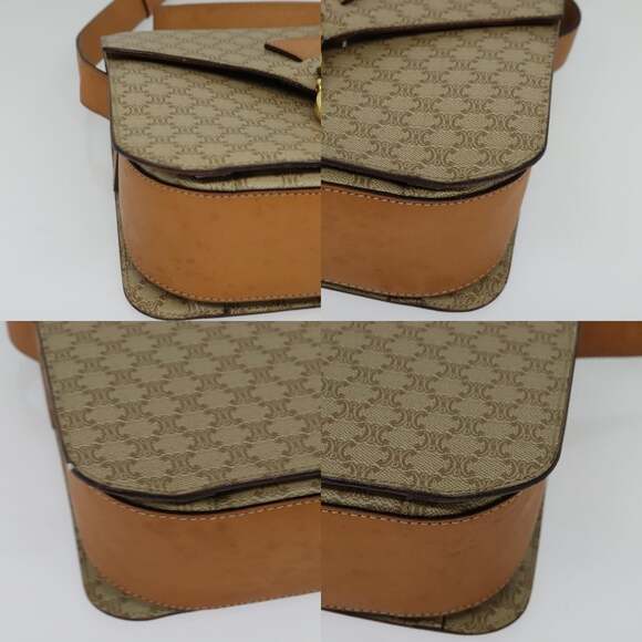 CELINE Macadam Canvas Shoulder Bag Pvc Beige Gold - Picture 10 of 12